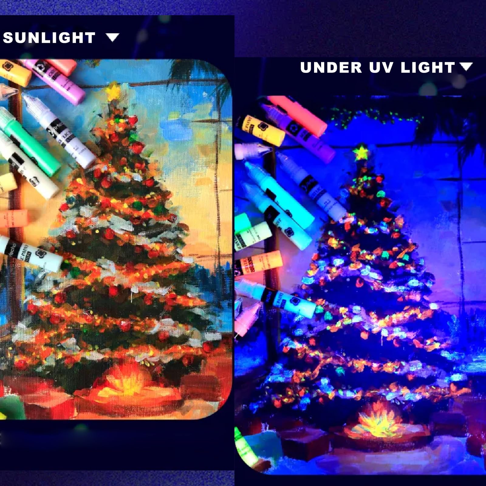 Amazon | Artecho グローインザダークペイント 18色 11ml アクリル